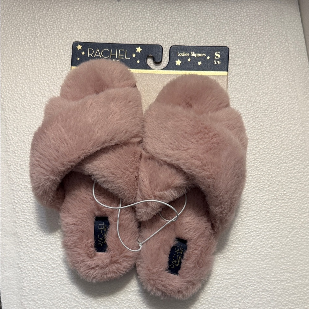Rachel Blush Furry Slippers